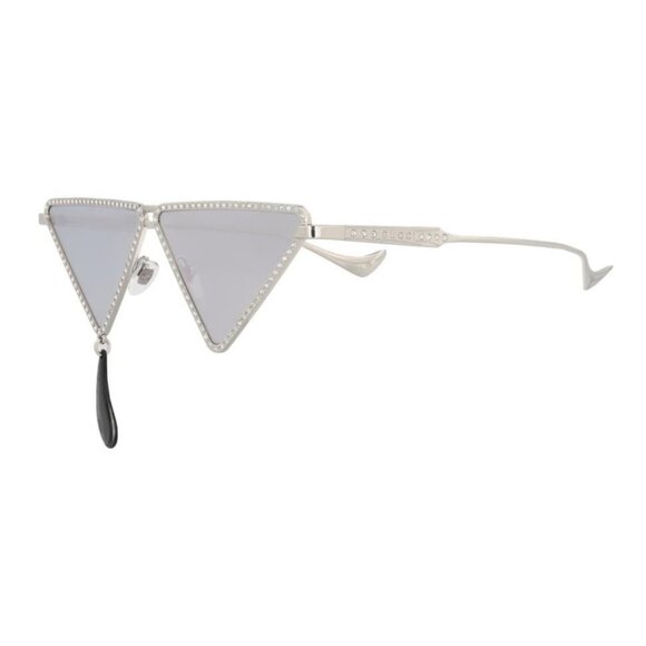 Gucci Womens Cat Eye Silver Silver Silver Fashion Designer Eyewear